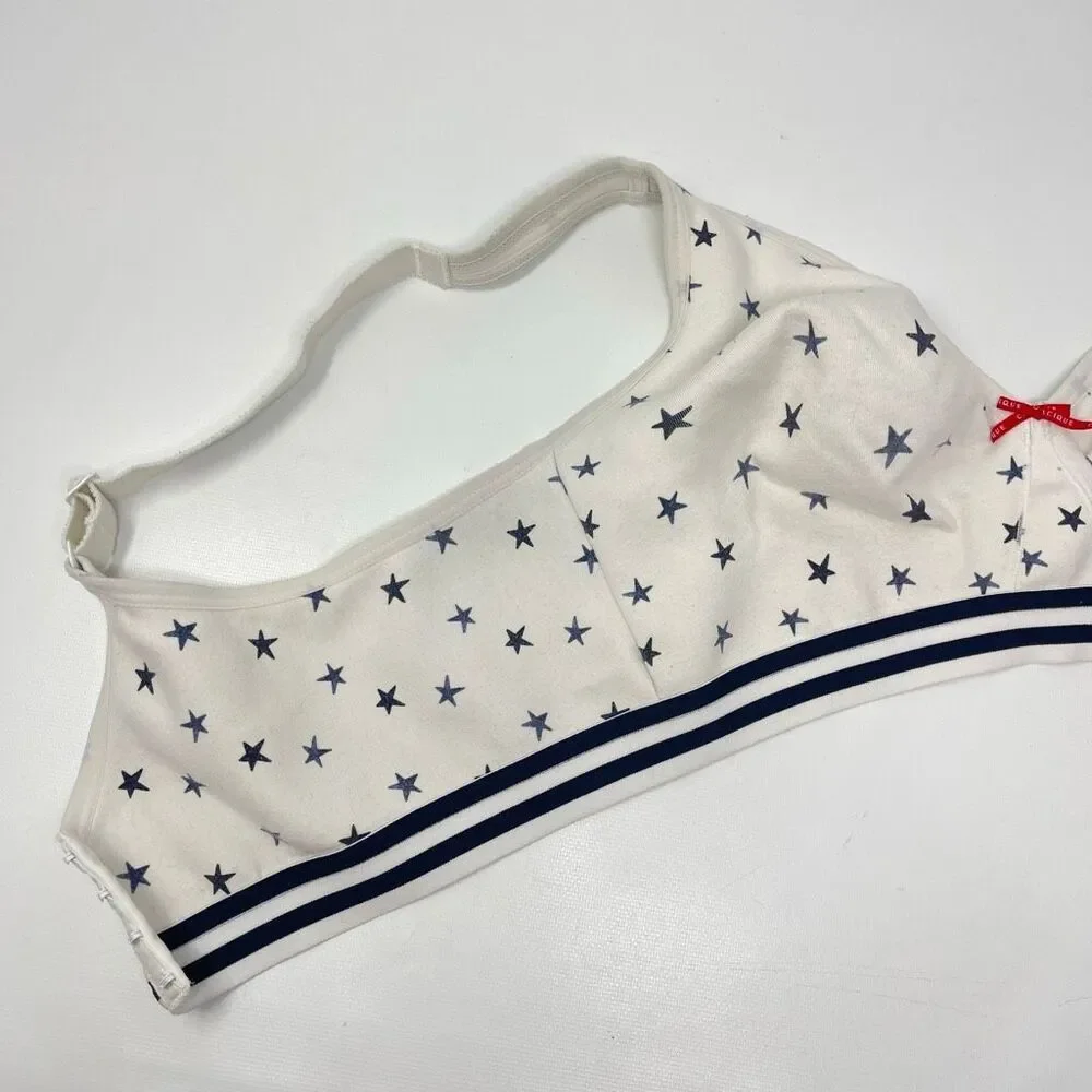 Cacique Lane Bryant Unlined Full Coverage No Wire White Stars Bra Women Size 42D